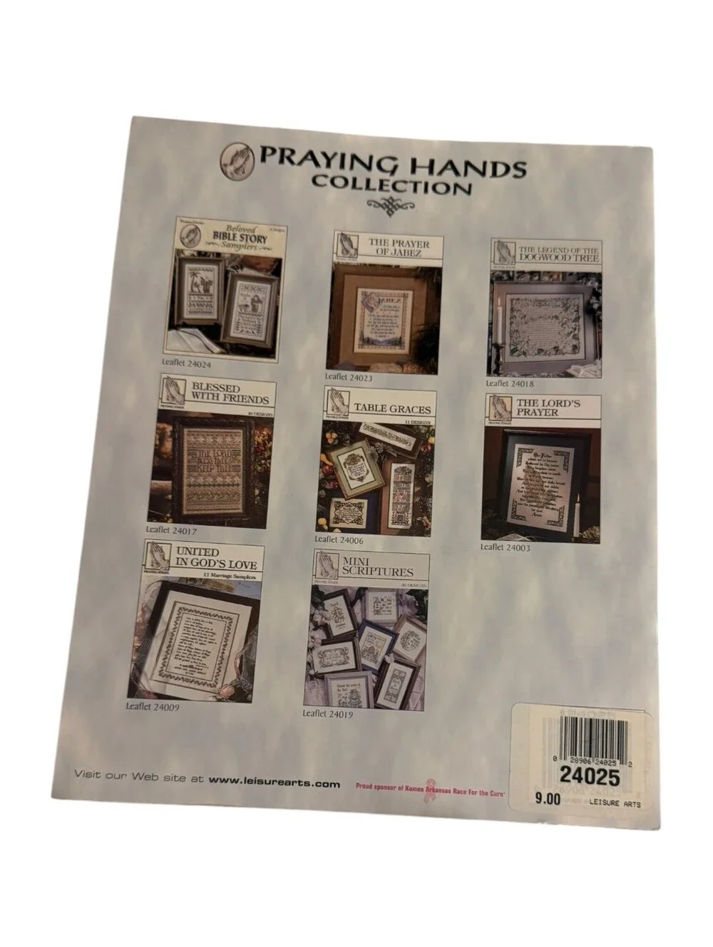 Leisure Arts Praying Hands Collection Words to Cherish Cross Stitch Book